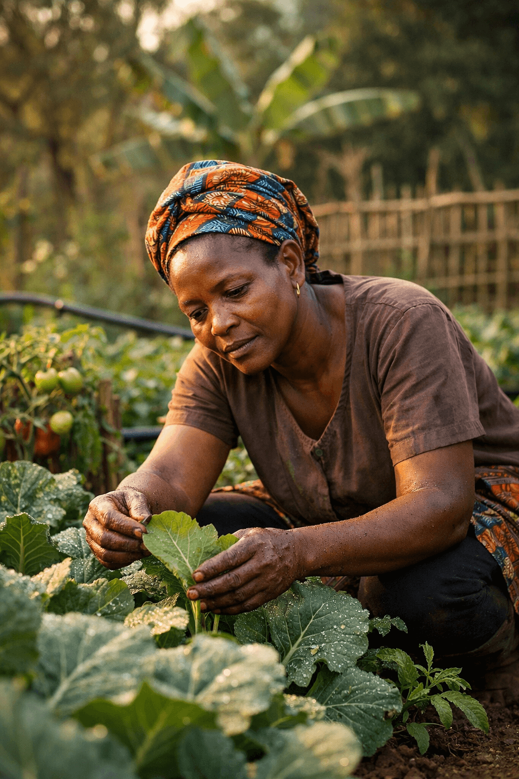 Woman farmer in a productive field
