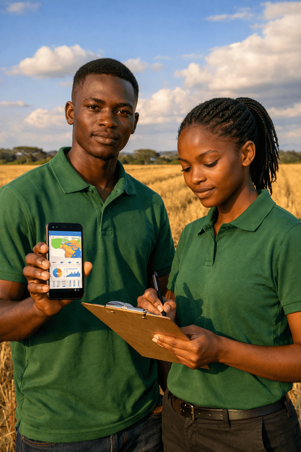 Youth field staff capturing agricultural information